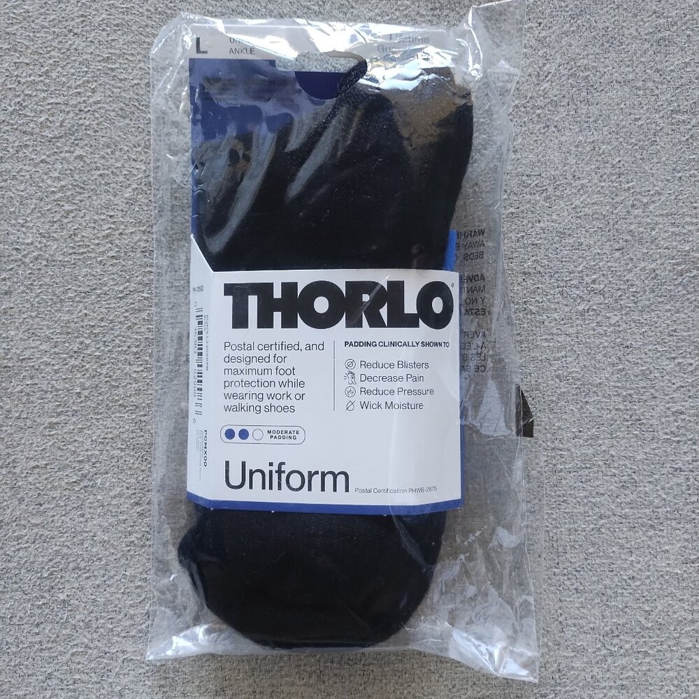 Thorlo Ankle High Work Socks Mens Shoe Size 10-13 (L) - New in Bag